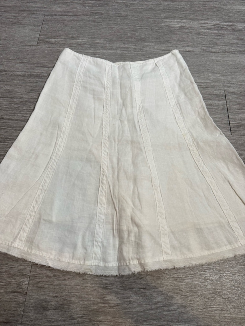 Tommy Bahama Linen Skirt Ivory Coastal Grandma Boho Minimalist A-Line Summer